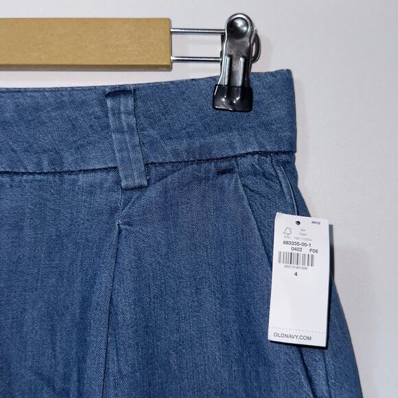 Old navy blue Extra High-Waisted Super Wide-Leg Trouser Pants women’s size 4 - Picture 3 of 7